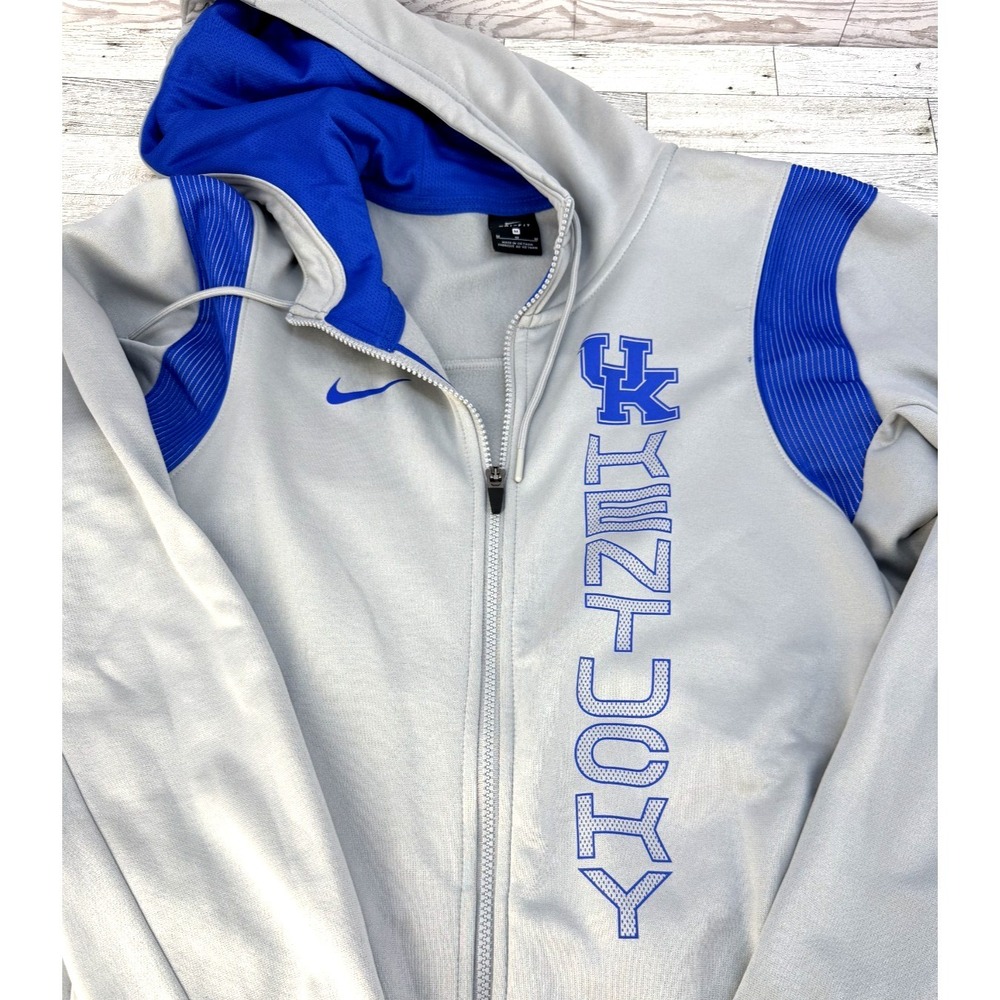 Nike Kentucky Wildcats On-Field Full Zip Dri-Fit Hoodie Men's Gray & Blue MEDIUM